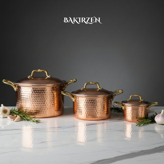 Parlak Dövme Tencere Seti (3 Boy)