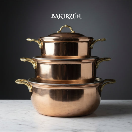 İşlemesiz Bakır Tencere Seti