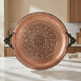 Özel İşlemeli Bakır Tepsi (38cm)