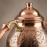 İşlemeli Bakır Çaydanlık (Battal Boy)