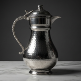 Kapaklı, Kalaylı Bakır Sürahi Gümüş Renk (1.5L)